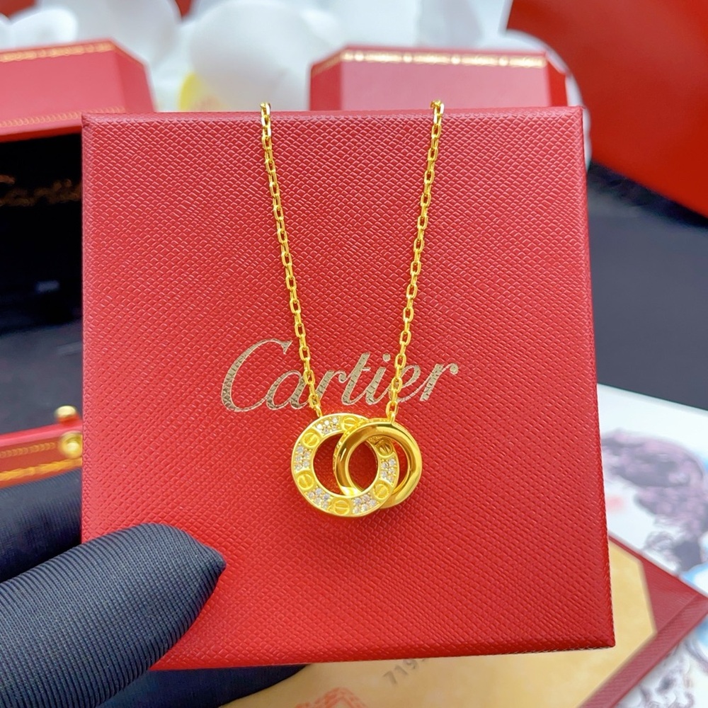 Cartier double ring round necklace